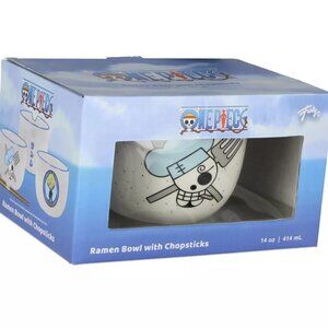 One Piece Sanji Ceramic Ramen Bowl and Chopstick Set, 14-Ounce